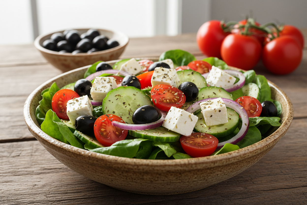 Ensalada Mediterránea con Aceite Mama Lolo Original