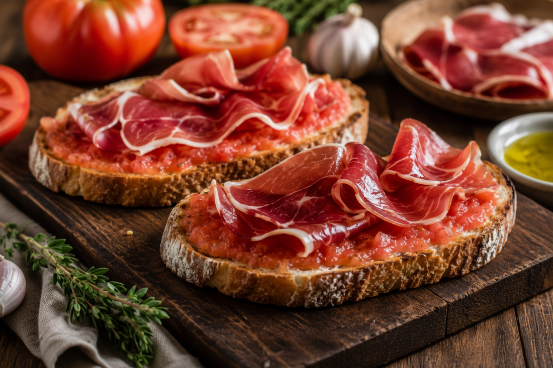 Pan Artesanal con Tomate y Jamón Serrano
