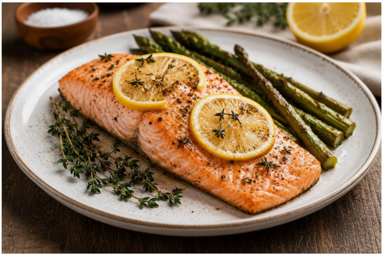 Salmón al Horno con Hierbas y Limón